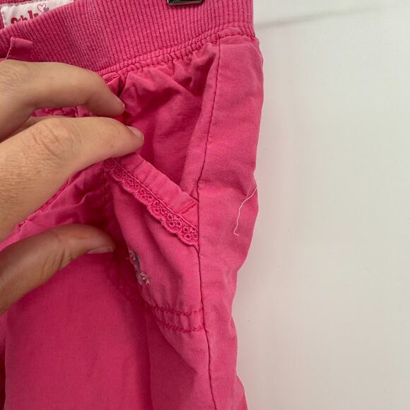 OshKosh Y2K Toddler 2T Girls Pink Cotton‎ Embroidered Heart Pants Pull On - Picture 3 of 10